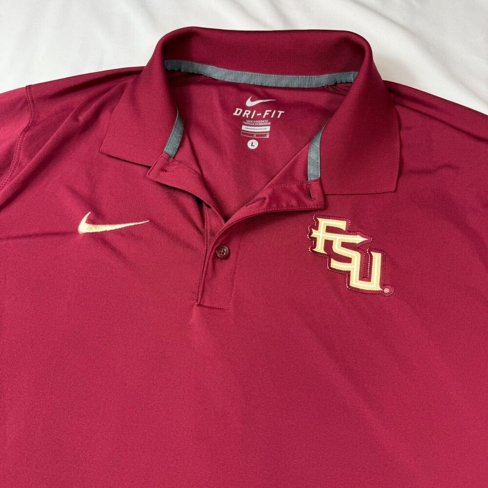 FSU Florida State Seminoles Nike Golf Performance Dri Fit Polo Shirt Logo Large - Picture 3 of 7